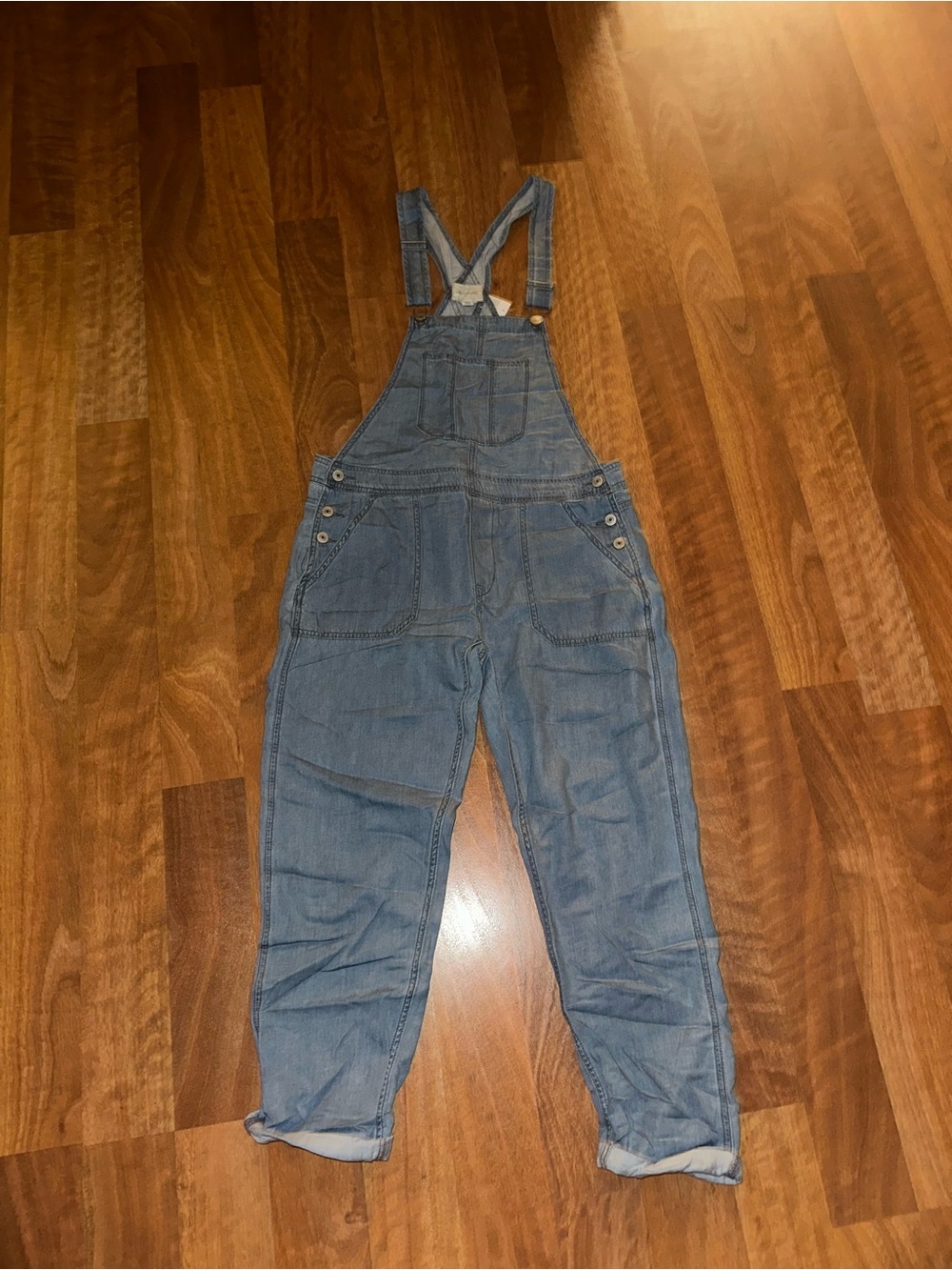 Light Blue CottonOveralls Jumpsuit - Relaxed Fit